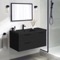 Black Bathroom Vanity, Wall Mounted, Modern, 36 Inch