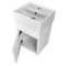 16 Inch Small Floating Bathroom Vanity, Narrow Depth, Ceramic Sink Top, 1 Door, Glossy White