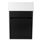 16 Inch Small Black Floating Bathroom Vanity, Narrow Depth, Ceramic Sink Top, 1 Door