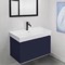 Blue Bathroom Vanity, Floating, Modern, 32 Inch