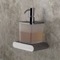 Soap Dispenser, Frosted Glass and Brass, Wall Mounted
