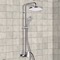 Chrome Exposed Pipe Shower System with 10