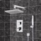 Thermostatic Rain Shower System with Handheld, Rain Shower Head, Shower Faucet Set