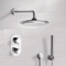 Chrome Thermostatic Shower System with 9