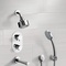 Chrome Thermostatic Tub and Shower System with Multi Function Shower Head and Hand Shower