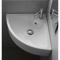 Square White Ceramic Wall Mounted or Vessel Corner Sink