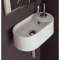Oval-Shaped White Ceramic Wall Mounted Sink