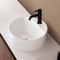 Round White Ceramic Vessel Sink