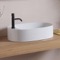 Oval-Shaped White Ceramic Vessel Sink