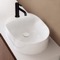 Oval-Shaped White Ceramic Vessel Sink