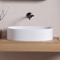 Oval Shaped White Ceramic Vessel Bathroom Sink