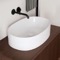 Oval Shaped White Ceramic Vessel Bathroom Sink