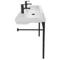 Double Ceramic Console Sink and Matte Black Stand, 48