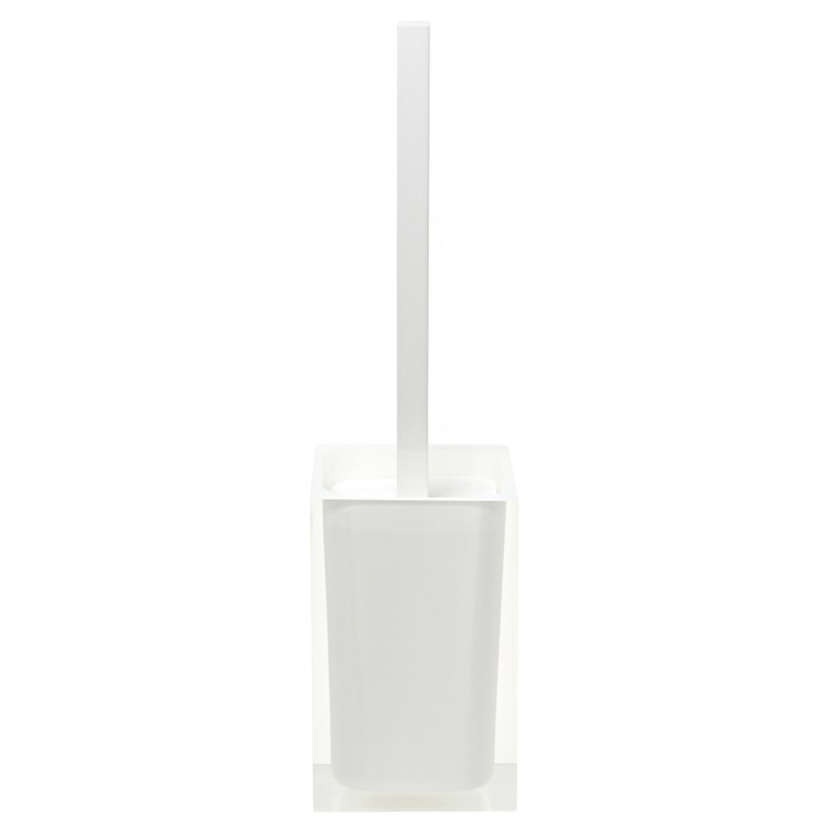 Modern Toilet Brush and Holder, White