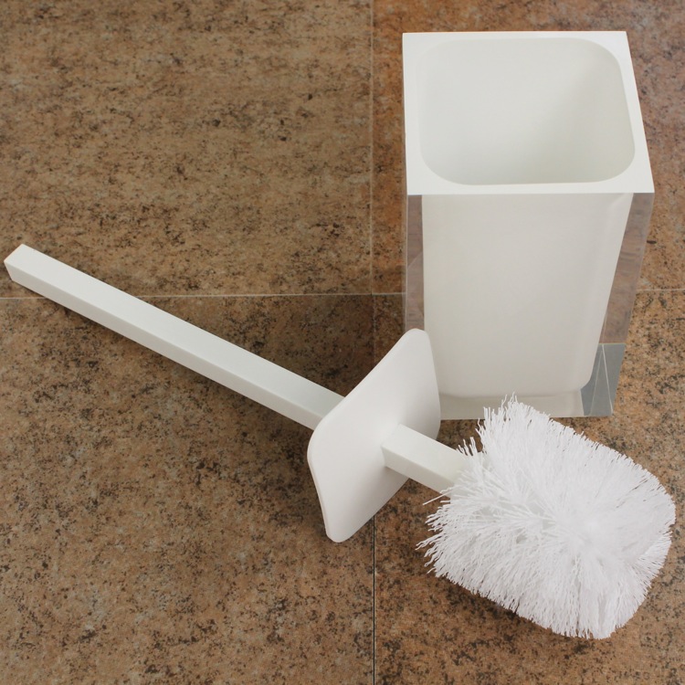 Modern Toilet Brush and Holder, White