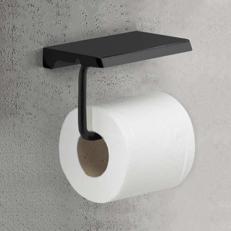 Nameeks Malta Contemporary Toilet Paper Holder in Matte Black