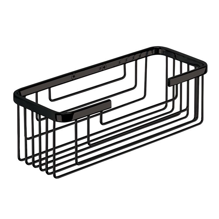 Set of Matte Black Corner Shower Baskets, Wire Gedy 2483B-14 by Nameeks