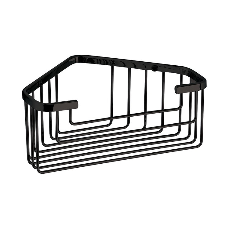 Matte Black Shower Basket, Wire Gedy 2419-14 by Nameeks
