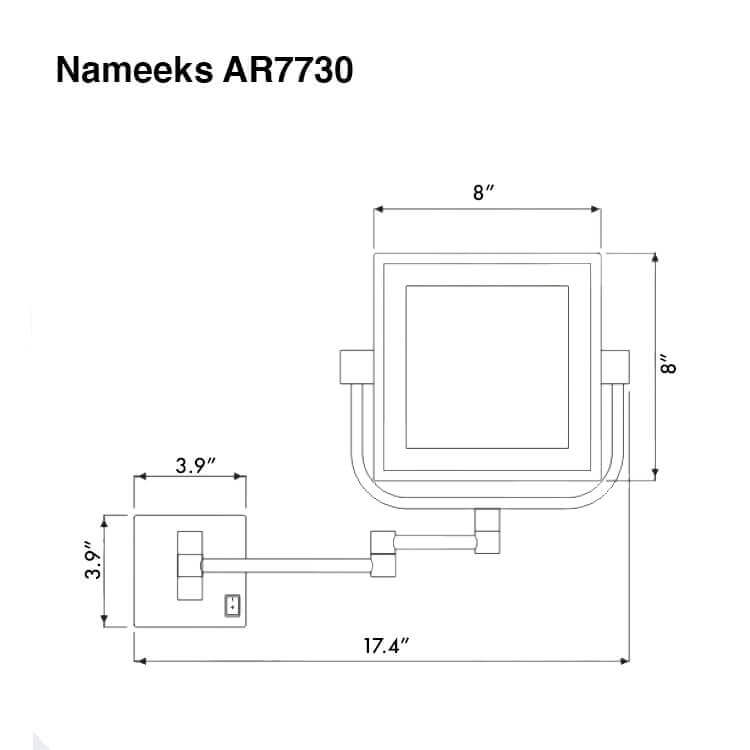 Nameeks AR7730-BLK-5x Makeup Mirror, Glimmer | Nameek's