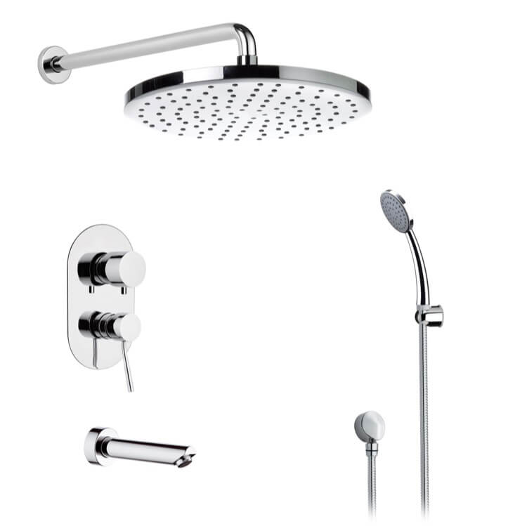 Wall Mounted Tub Faucet with Hand Shower, Winner Remer W02 by Nameeks