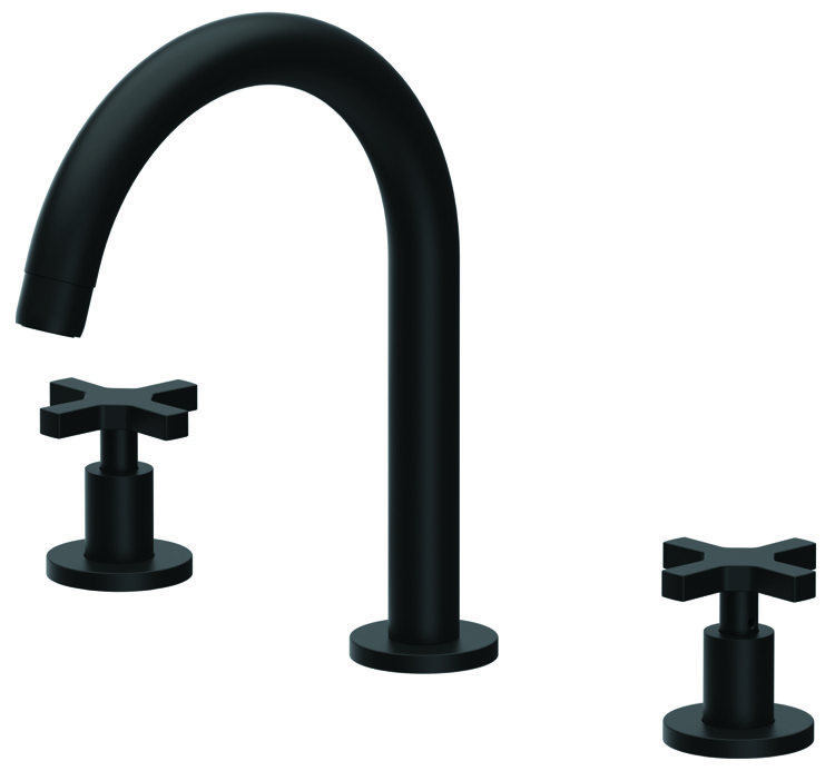 Bathroom Faucet, Remer DL13PUSNL-NO, Matte Black Widespread Bathroom Faucet