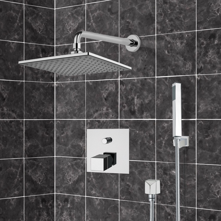 Black Shower System with Handheld, Orsino Remer SFH55 by Nameeks