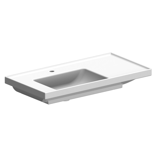 ADA Compliant Wall Mounted Sink, Modern, Rectangular, 36, with Counter Space, ml Scarabeo 3008 by Nameeks